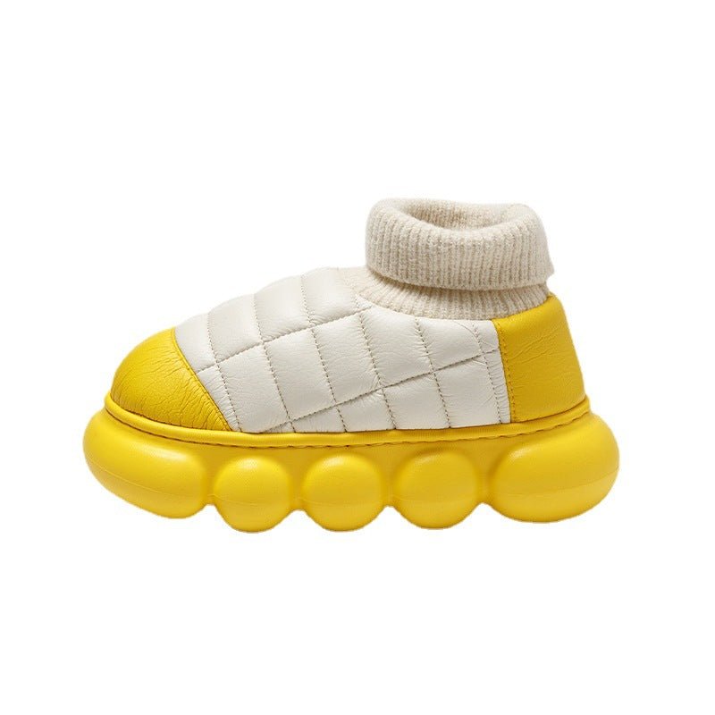 Heel Indoor Warmth Outdoor Snow Boots Lovers Thick Soled Cotton Shoes Mens Autumn And Winter - Taylor K Shop