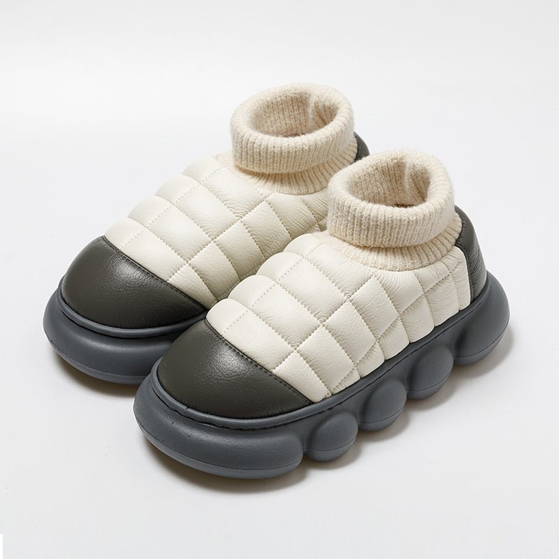 Heel Indoor Warmth Outdoor Snow Boots Lovers Thick Soled Cotton Shoes Mens Autumn And Winter - Taylor K Shop