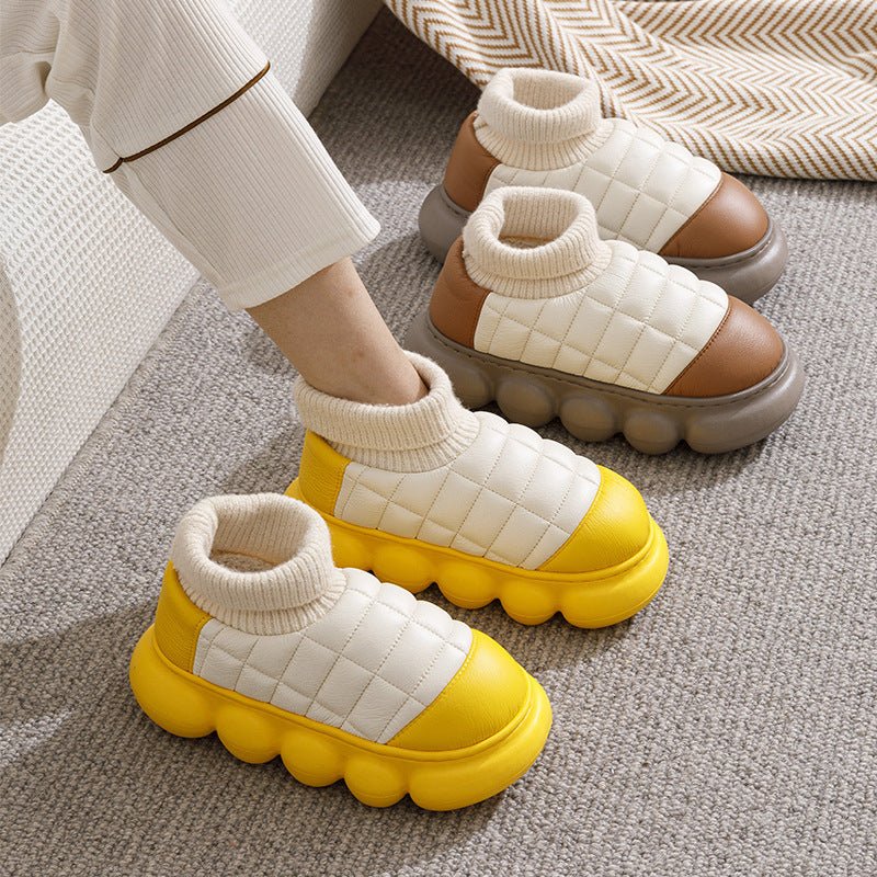 Heel Indoor Warmth Outdoor Snow Boots Lovers Thick Soled Cotton Shoes Mens Autumn And Winter - Taylor K Shop