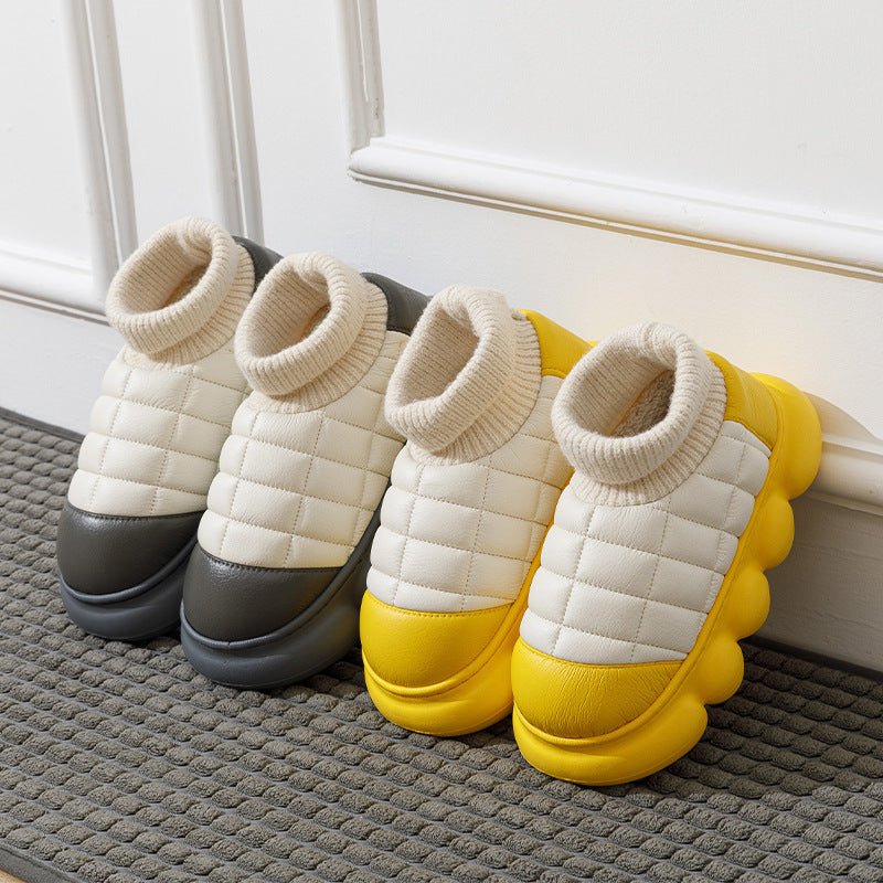 Heel Indoor Warmth Outdoor Snow Boots Lovers Thick Soled Cotton Shoes Mens Autumn And Winter - Taylor K Shop
