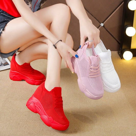 Heighten small white shoes for women - Taylor K Shop