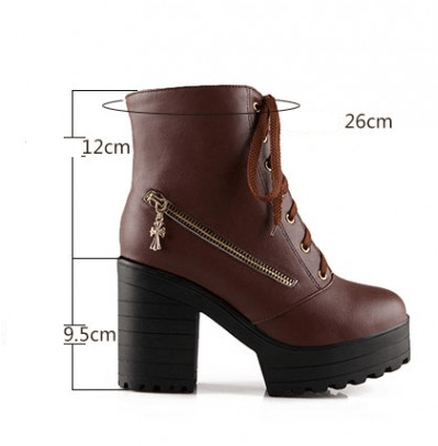 High heeled British retro Martin boots - Taylor K Shop