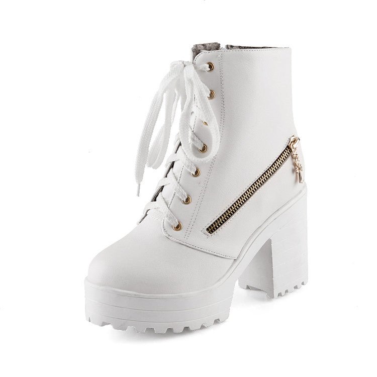 High heeled British retro Martin boots - Taylor K Shop