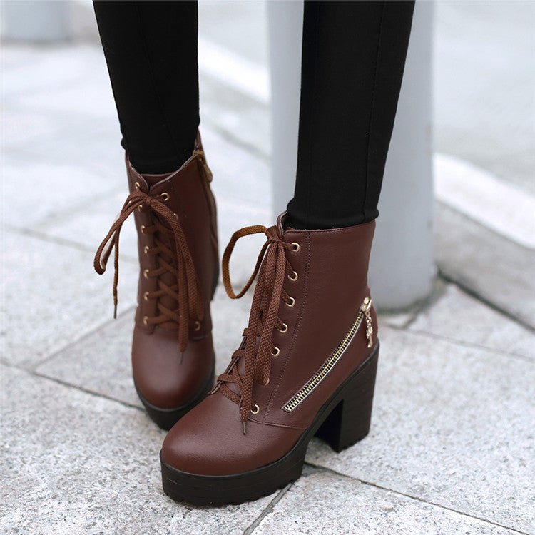 High heeled British retro Martin boots - Taylor K Shop