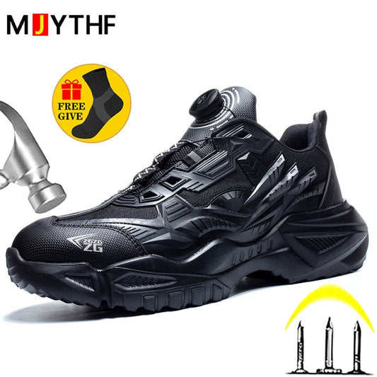 High - quality Safety Shoes Men Steel Wire Rotary Buckle Work Sneakers Indestructible Shoes Anti - smash Anti - puncture Work Shoes - Taylor K Shop