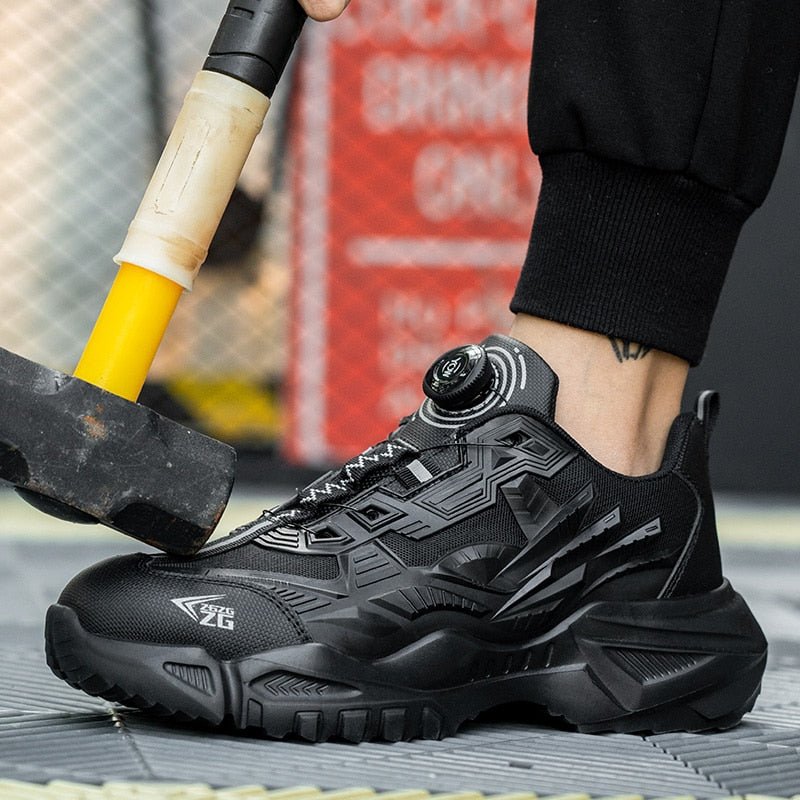 High - quality Safety Shoes Men Steel Wire Rotary Buckle Work Sneakers Indestructible Shoes Anti - smash Anti - puncture Work Shoes - Taylor K Shop