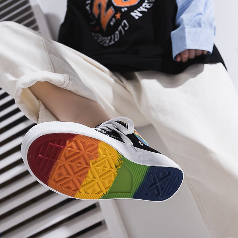 High - Top Rainbow Canvas Shoes Women'S College Style All - Match Canvas Shoes - Taylor K Shop