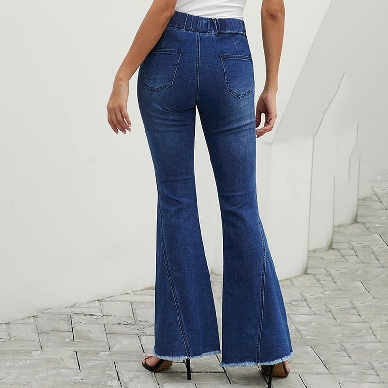 High Waist Women&#39;s Jeans 2022 New Fashion Sexy Flared Pants Vintage Denim Trousers Blue Bell Bottom Jeans Mom&#39;s Work Pants - Taylor K Shop