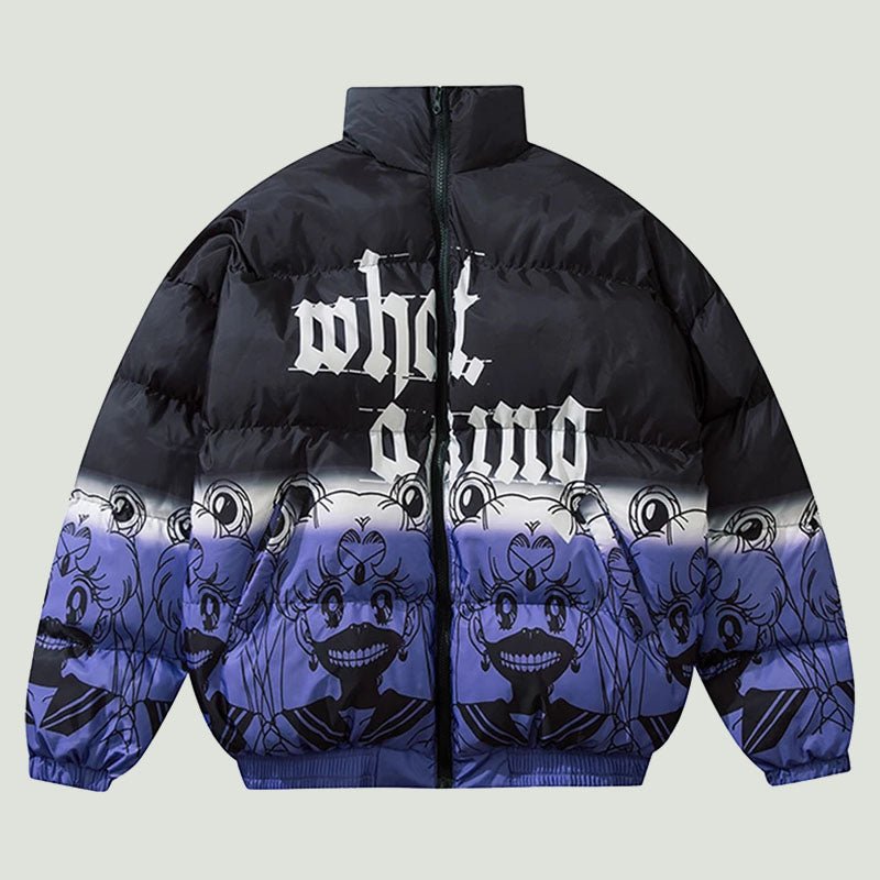 Hip Hop Oversized Padded Parkas Mens Harajuku Gradient Carto - Taylor K Shop