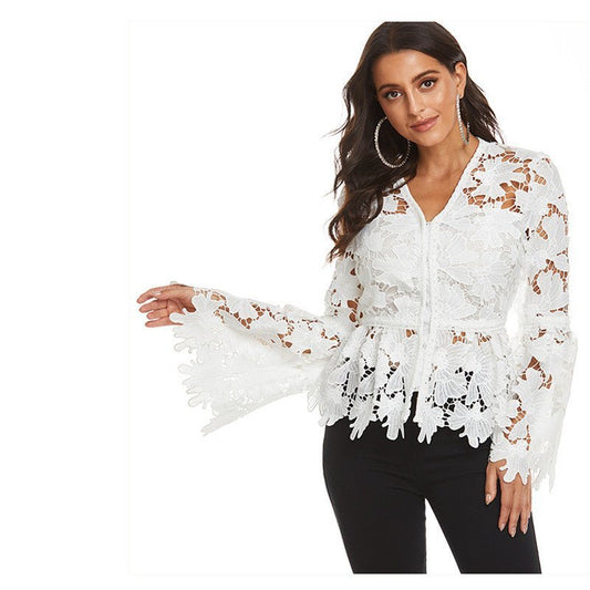 Hollow embroidered blouse - Taylor K Shop