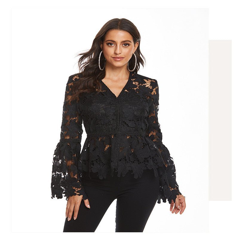 Hollow embroidered blouse - Taylor K Shop