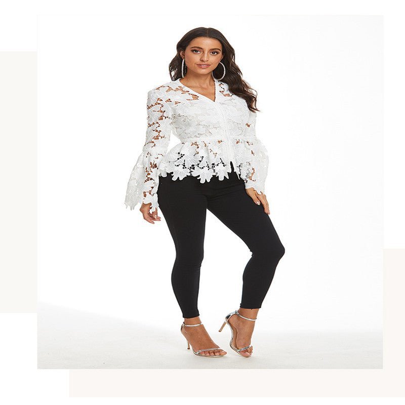 Hollow embroidered blouse - Taylor K Shop