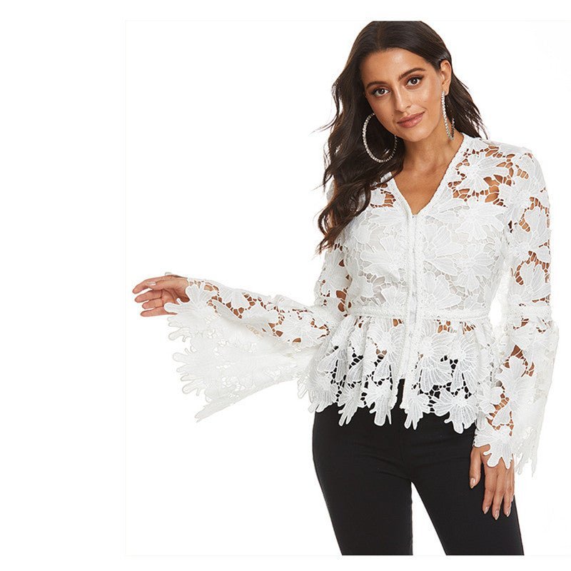 Hollow embroidered blouse - Taylor K Shop