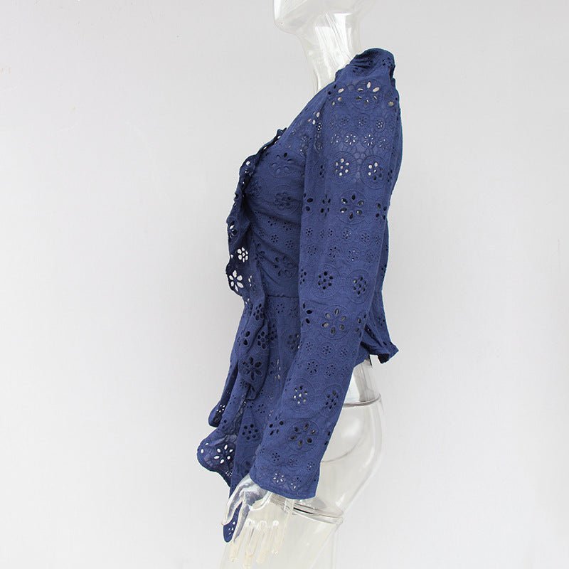 Hollow versatile blouse - Taylor K Shop