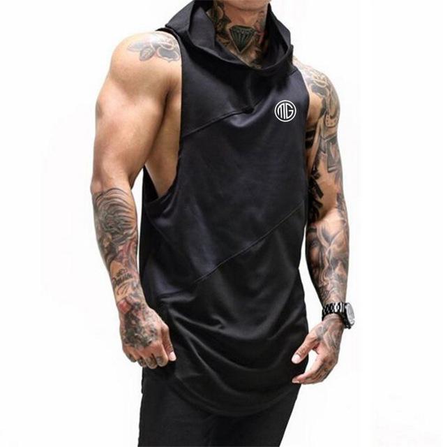 Hooded Mens Bodybuilding Tank - Taylor K Shop