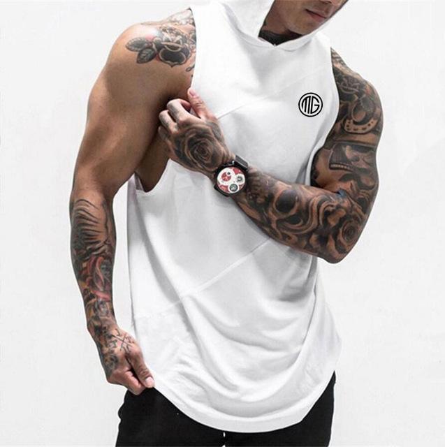 Hooded Mens Bodybuilding Tank - Taylor K Shop