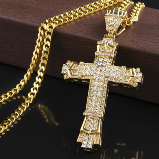 Iced Out Mens Cross Necklace - Taylor K Shop