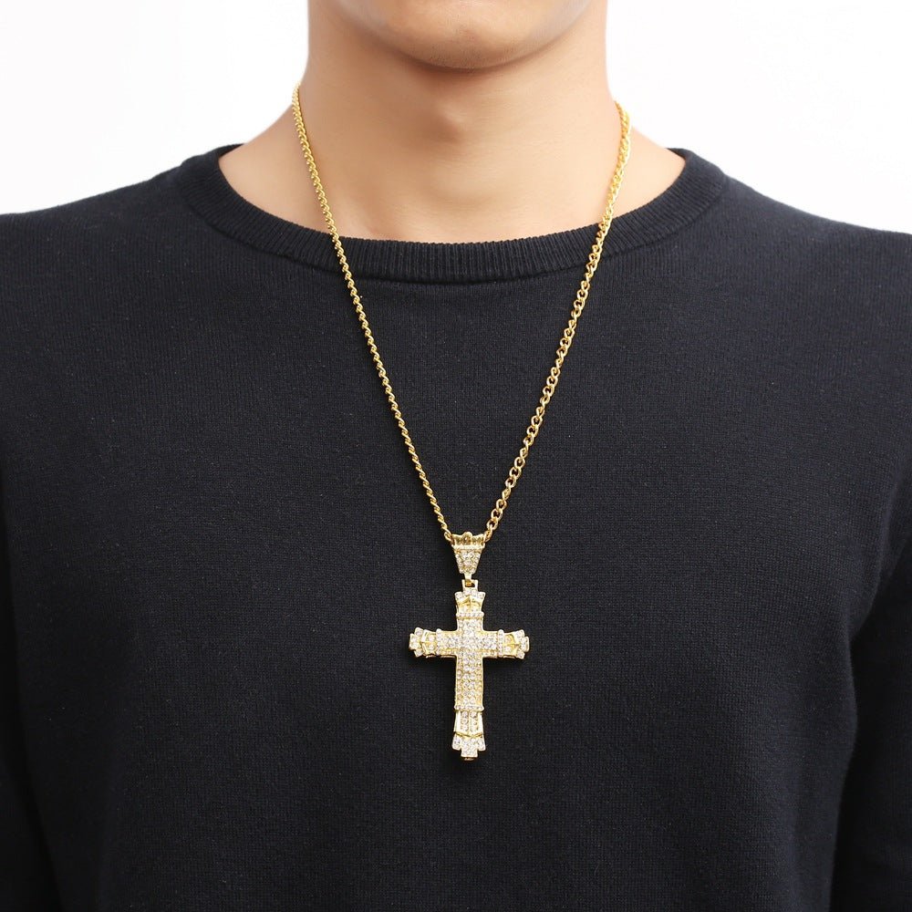 Iced Out Mens Cross Necklace - Taylor K Shop