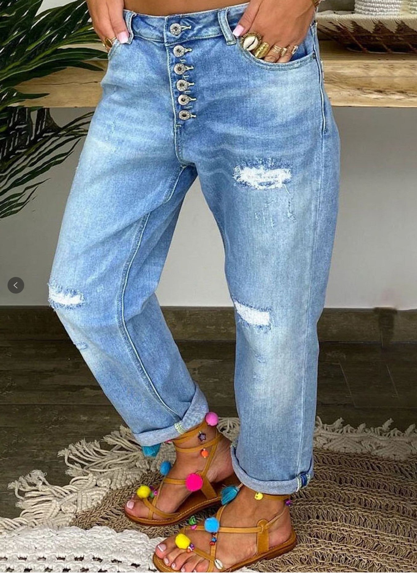 Jeans High - waisted Jeans Summer Jeans Loose Slim Jeans Straight Daddy Pants - Taylor K Shop