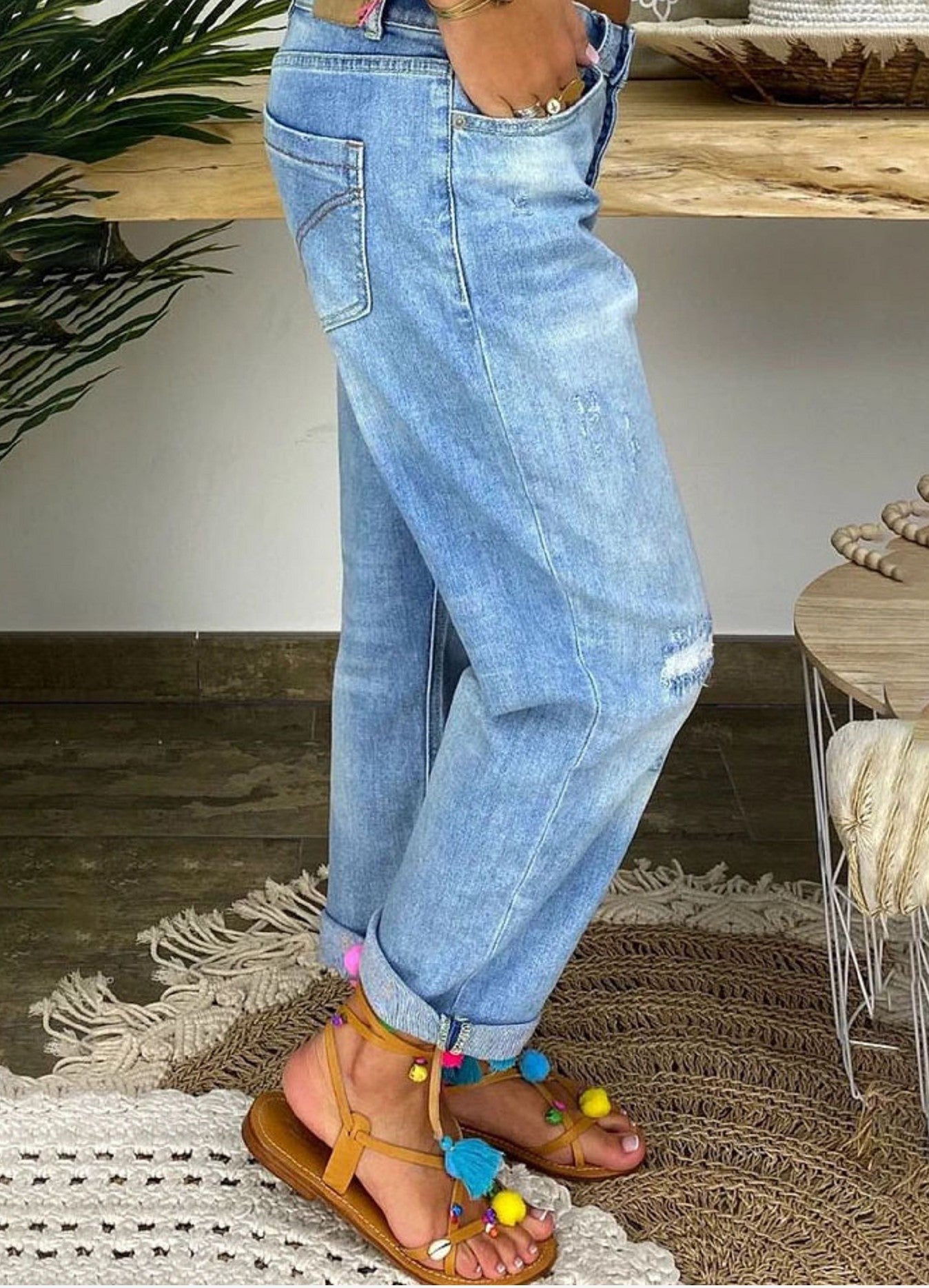 Jeans High - waisted Jeans Summer Jeans Loose Slim Jeans Straight Daddy Pants - Taylor K Shop