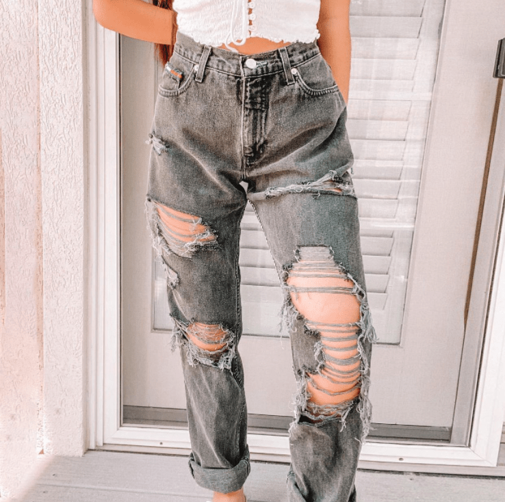 Jeans Ripped Holes Are Thinner Ladies Jeans Trousers - Taylor K Shop