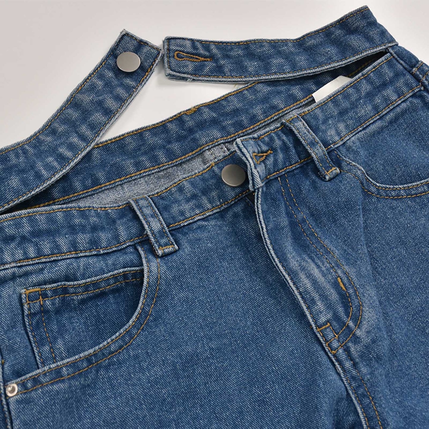 Jeans Women's New High - waist Washed Blue Long Jeans - Taylor K Shop