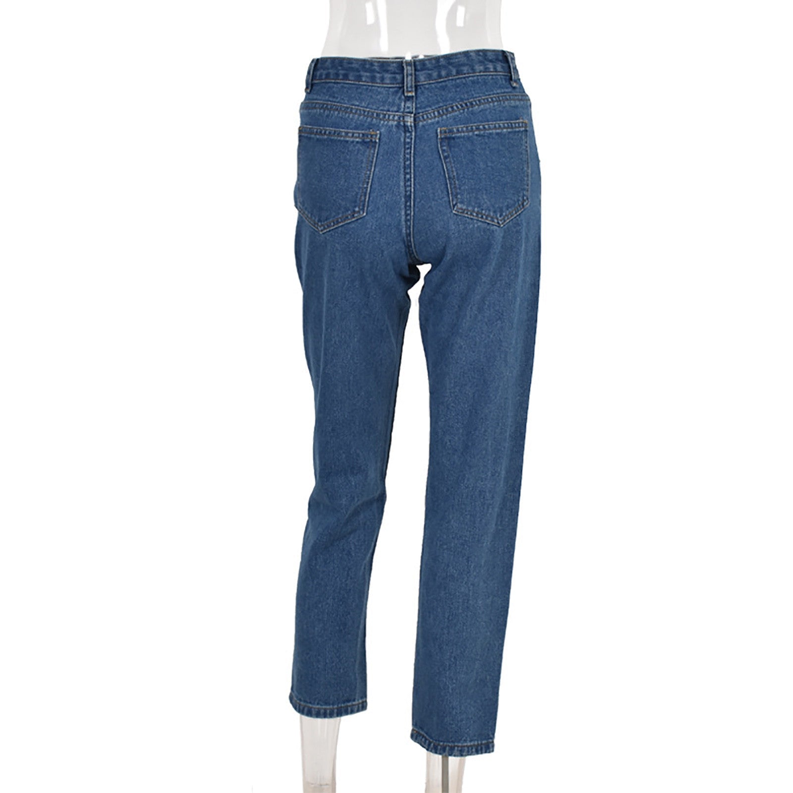 Jeans Women's New High - waist Washed Blue Long Jeans - Taylor K Shop