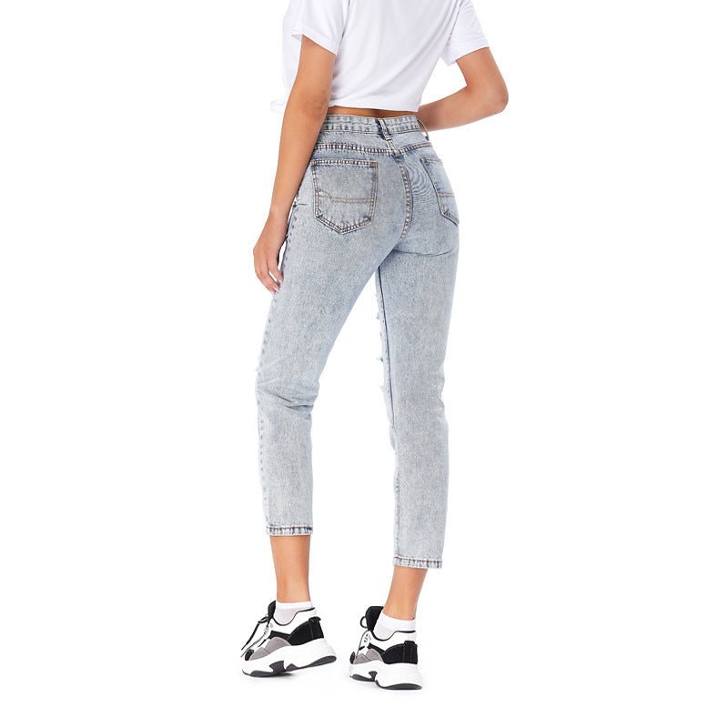 Jeans Women's Ripped Spring Casual Loose Jeans - Taylor K Shop