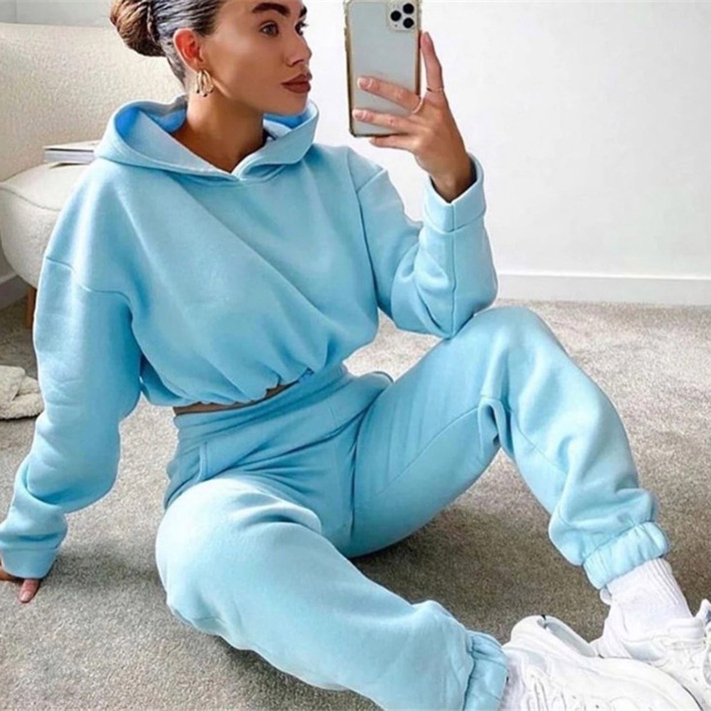 Jogging Suits For Women 2 Piece Sweatsuits Tracksuits Sexy Long Sleeve HoodieCasual Fitness Sportswear - Taylor K Shop