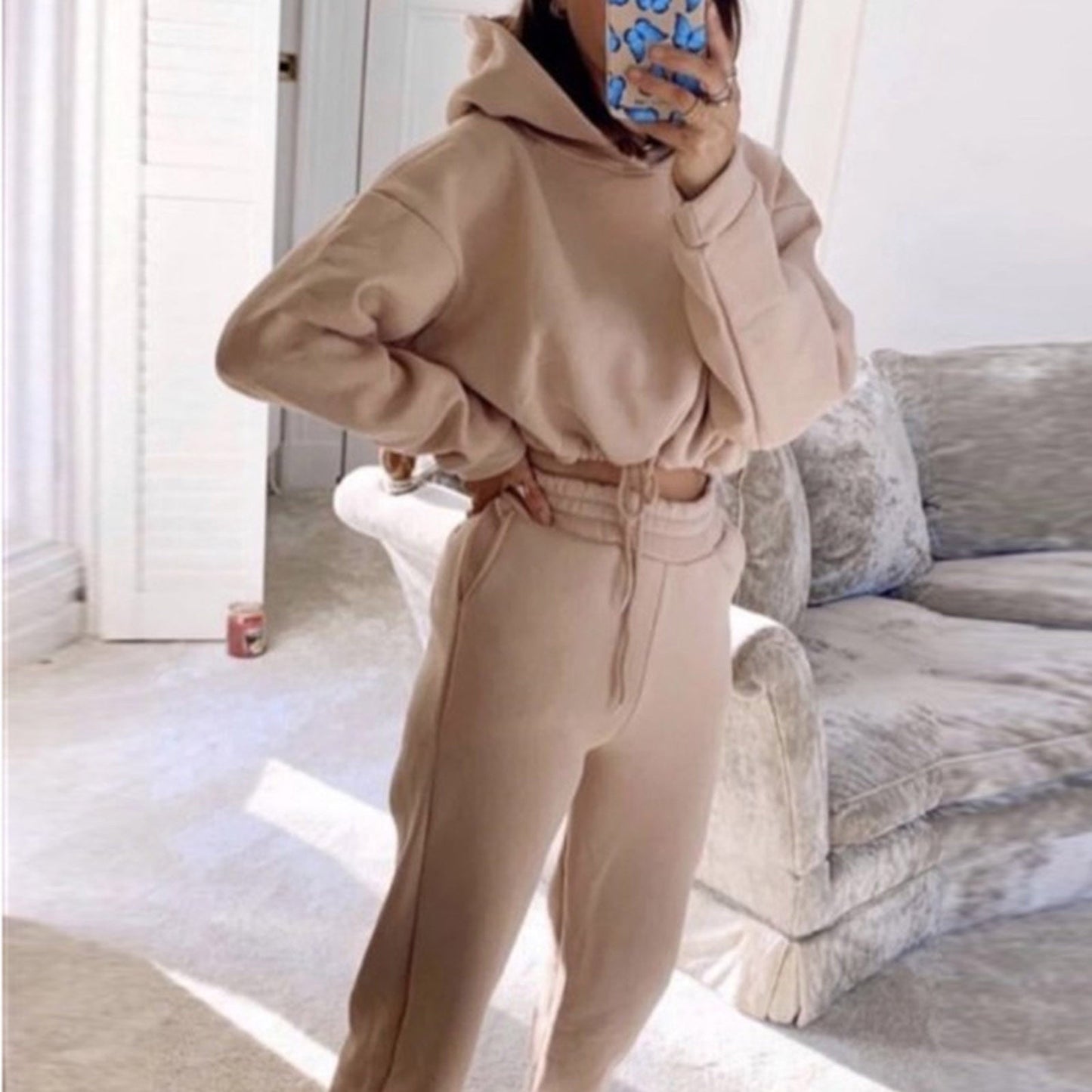 Jogging Suits For Women 2 Piece Sweatsuits Tracksuits Sexy Long Sleeve HoodieCasual Fitness Sportswear - Taylor K Shop