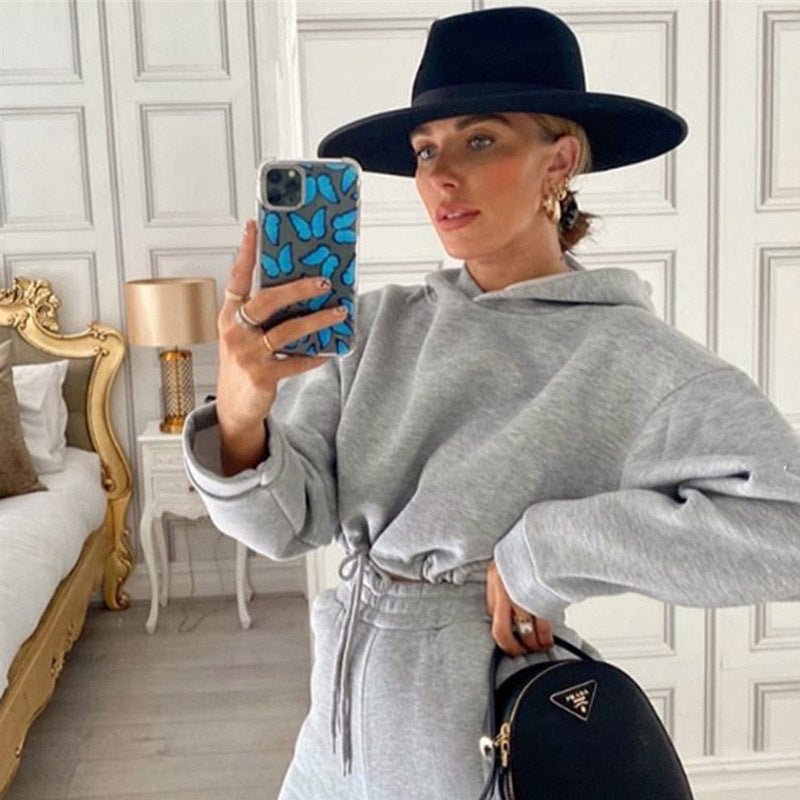 Jogging Suits For Women 2 Piece Sweatsuits Tracksuits Sexy Long Sleeve HoodieCasual Fitness Sportswear - Taylor K Shop