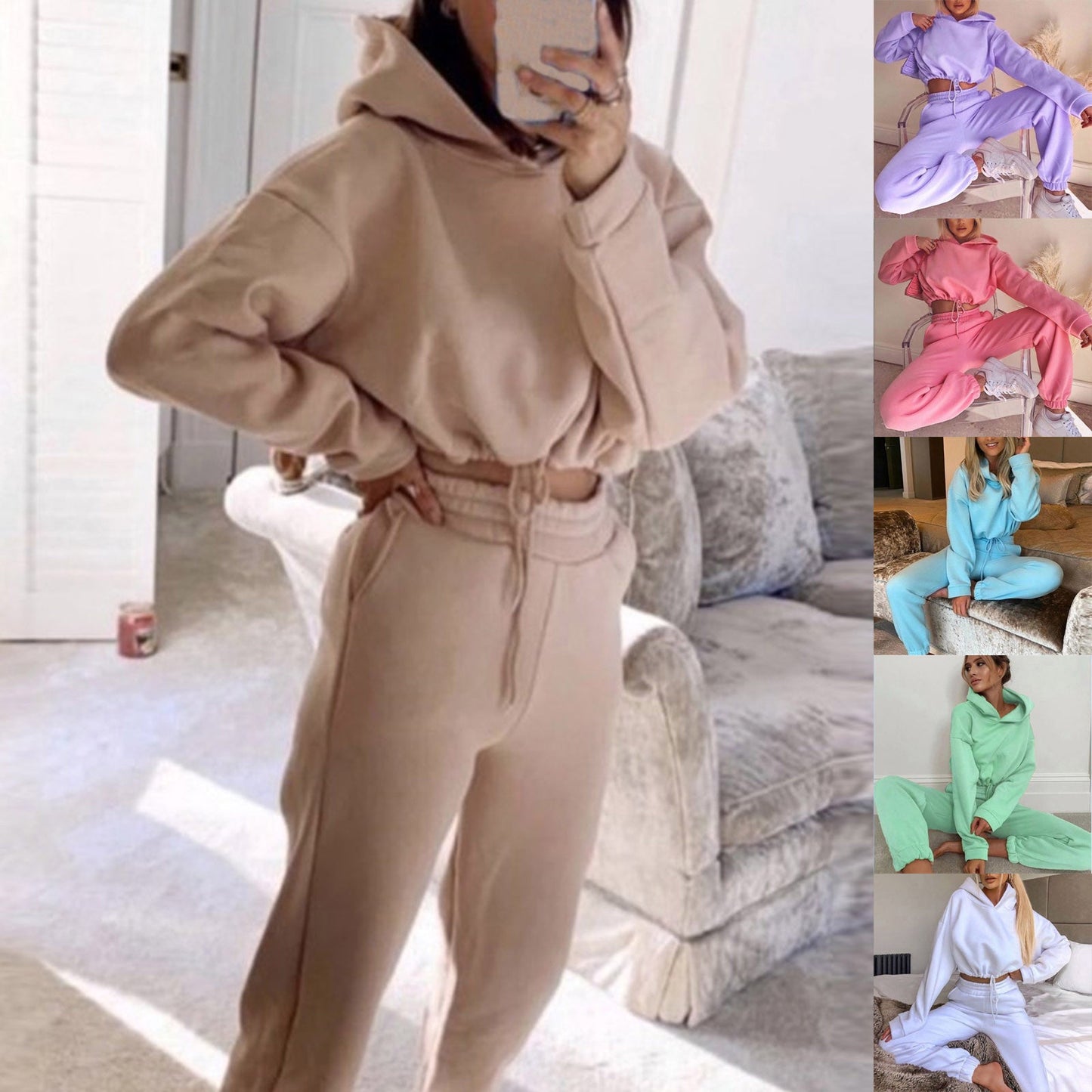 Jogging Suits For Women 2 Piece Sweatsuits Tracksuits Sexy Long Sleeve HoodieCasual Fitness Sportswear - Taylor K Shop