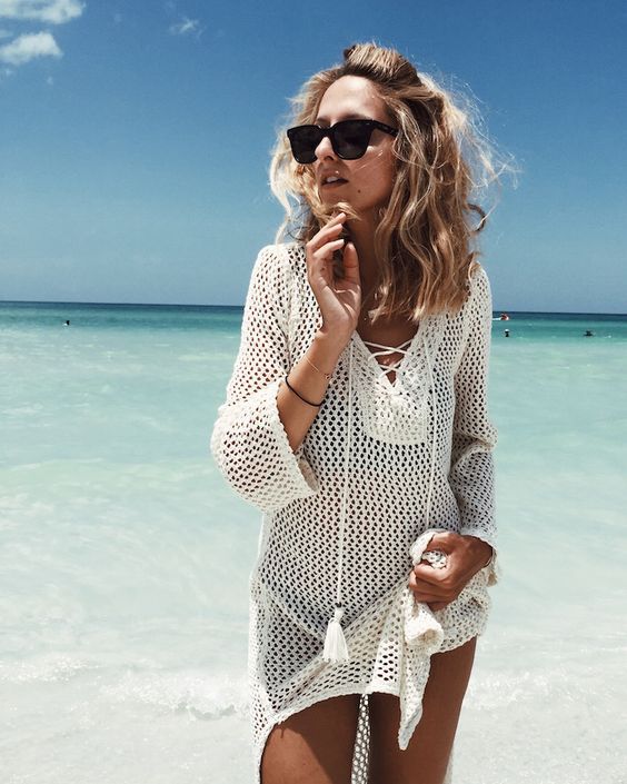 Knitted hollow bikini blouse - Taylor K Shop
