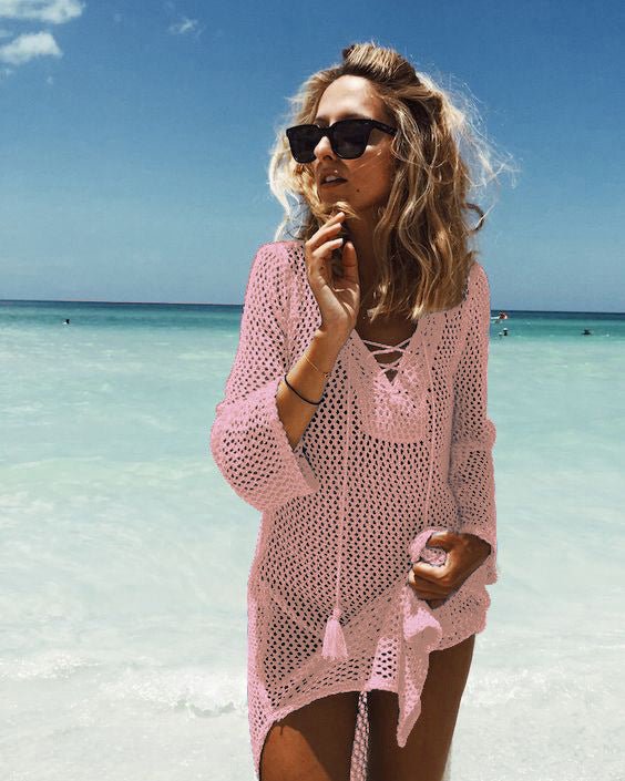 Knitted hollow bikini blouse - Taylor K Shop