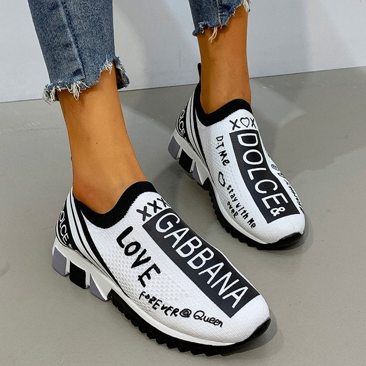Knitted Socks Shoes Women Breathable Couple Sports Shoes - Taylor K Shop