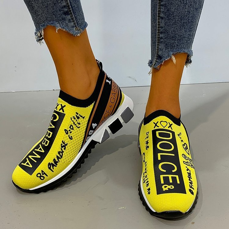 Knitted Socks Shoes Women Breathable Couple Sports Shoes - Taylor K Shop