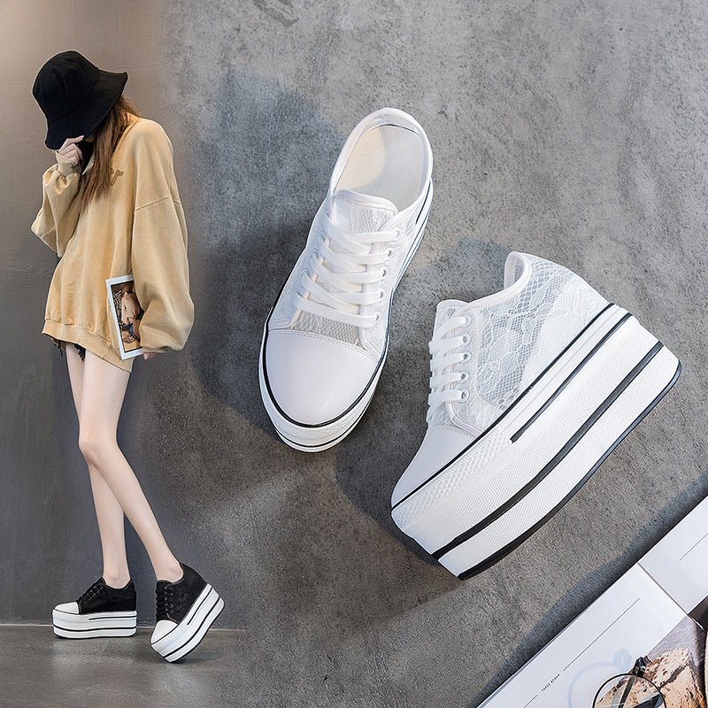 Lace Hollowed Breathable Inner Heightening Shoes - Taylor K Shop