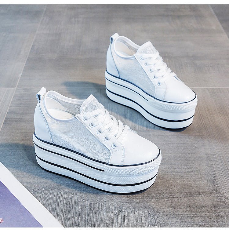 Lace Hollowed Breathable Inner Heightening Shoes - Taylor K Shop