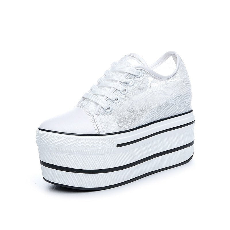 Lace Hollowed Breathable Inner Heightening Shoes - Taylor K Shop