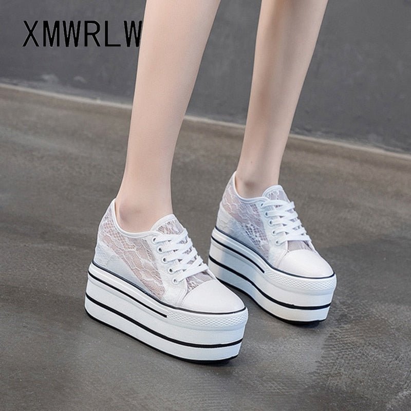 Lace Hollowed Breathable Inner Heightening Shoes - Taylor K Shop