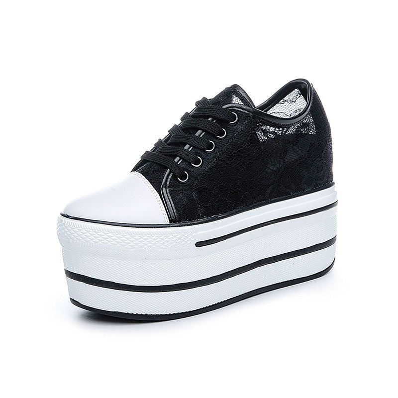 Lace Hollowed Breathable Inner Heightening Shoes - Taylor K Shop