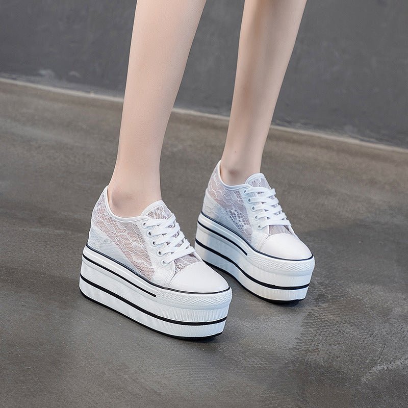 Lace Hollowed Breathable Inner Heightening Shoes - Taylor K Shop