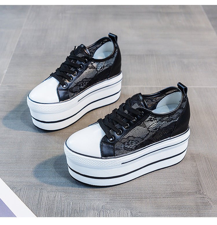 Lace Hollowed Breathable Inner Heightening Shoes - Taylor K Shop