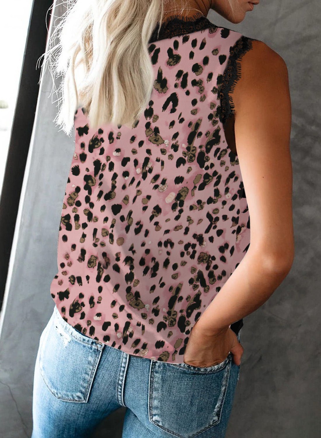 Lace v - neck sleeveless blouse - Taylor K Shop