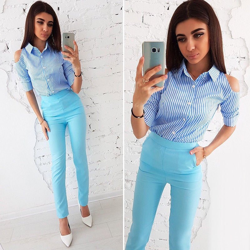 Lapel button blouse - Taylor K Shop