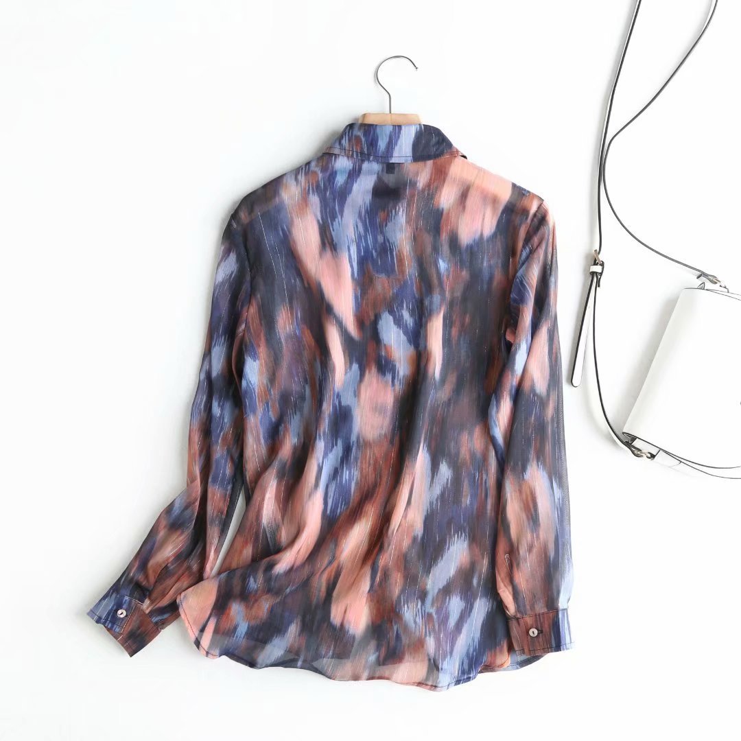 Lapel long sleeve blouse - Taylor K Shop