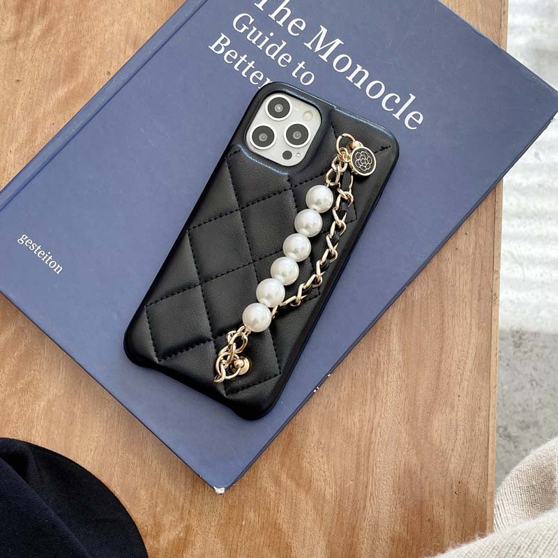 Leather Max Pearl Bracelet Diamond Lattice Car Line Phone Case - Taylor K Shop