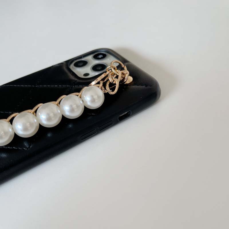 Leather Max Pearl Bracelet Diamond Lattice Car Line Phone Case - Taylor K Shop