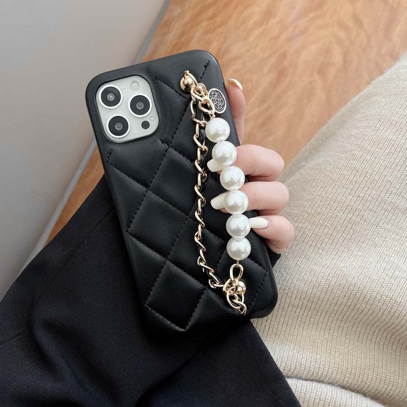 Leather Max Pearl Bracelet Diamond Lattice Car Line Phone Case - Taylor K Shop