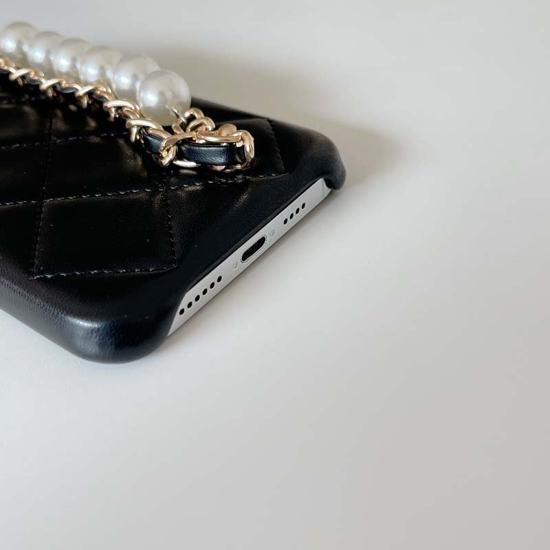 Leather Max Pearl Bracelet Diamond Lattice Car Line Phone Case - Taylor K Shop